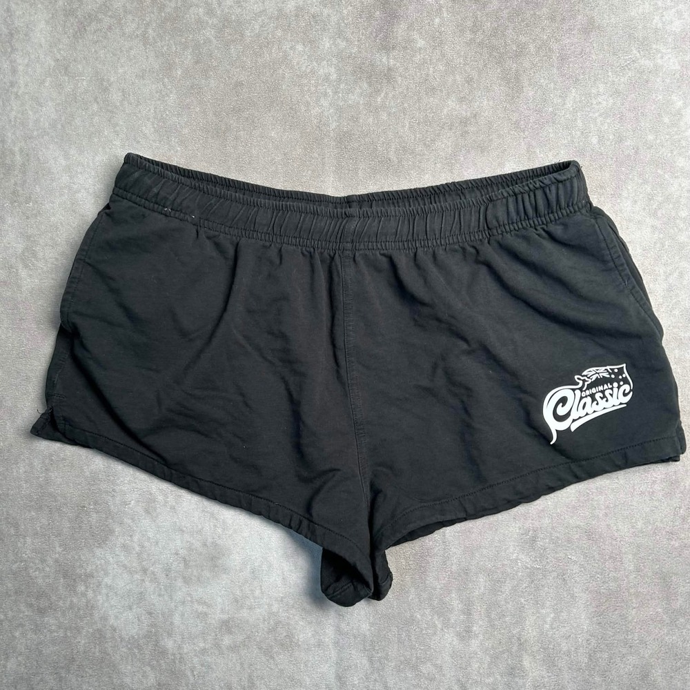 AussieBum Classic Original Black Lounge Shorts Womens XL Cotton Blend Elastic